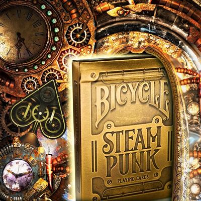 Bicycle Poker Steampunk gold